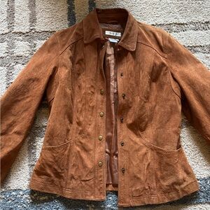 Vintage Brown Suede Leather Jacket